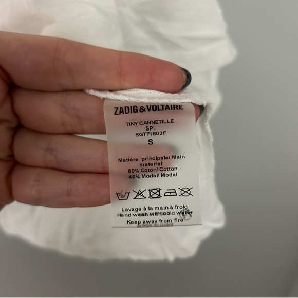 Zadig & Voltaire Tiny Chantelle Beaded Butterfly Tee - Picture 5 of 6